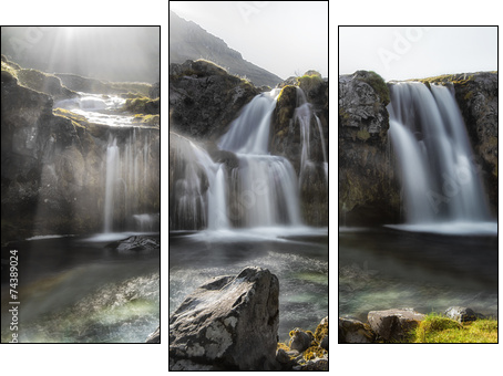 Kirkjufellsfoss  - Obraz trzyczęściowy, Tryptyk