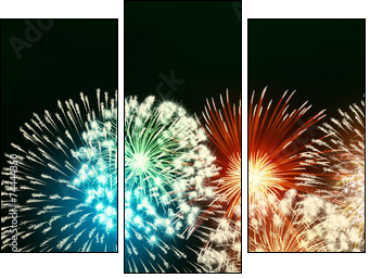 impressive fireworks  - Obraz trzyczęściowy, Tryptyk