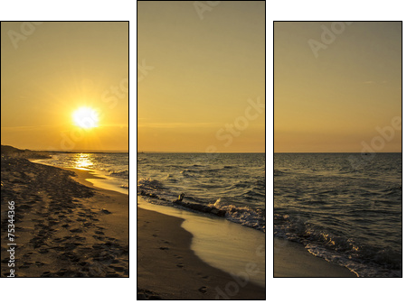Tramonto sulla spiaggia  - Obraz trzyczęściowy, Tryptyk