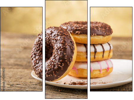 sweet donut  - Obraz trzyczęściowy, Tryptyk