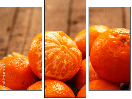 Fresh and sweet manadrins  - Obraz trzyczęściowy, Tryptyk