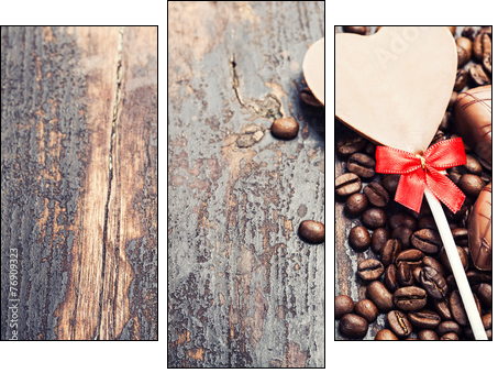 Coffee and chocolate  - Obraz trzyczęściowy, Tryptyk