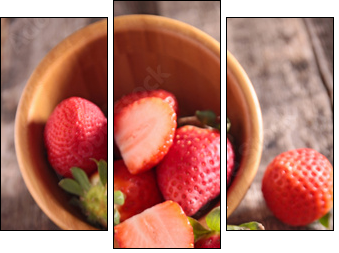 fresh strawberry  - Obraz trzyczęściowy, Tryptyk