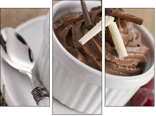 Mus czekoladowy – porządny deser na co dzień 
 - Obraz trzyczęściowy, Tryptyk