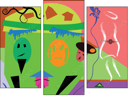 Abstract colorful background - Vector and illustration - Obraz trzyczęściowy, Tryptyk
