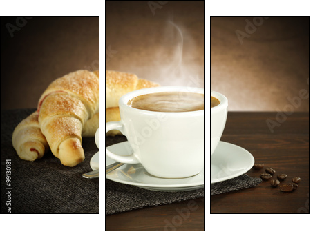 Kawa i croissant – zestaw śniadaniowy
 - Obraz trzyczęściowy, Tryptyk