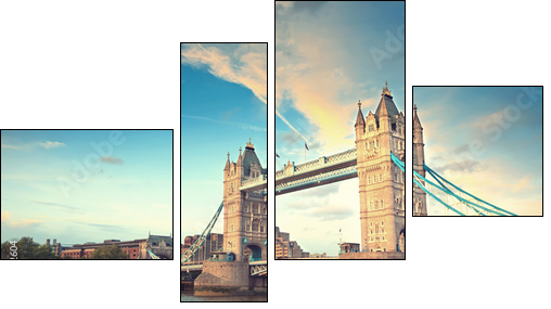 Tower bridge at sunset, London - Obraz czteroczęściowy, Fortyk