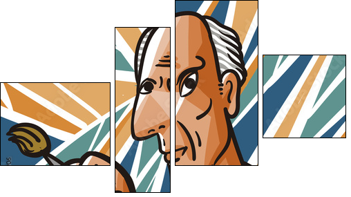 Mistrz Picasso w pop-artowej odsłonie - Obraz czteroczęściowy, Fortyk