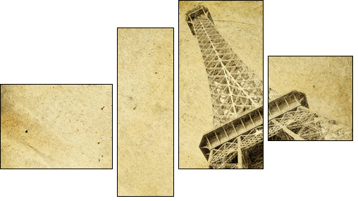 Papeteria vintage – Wieża Eiffela w sepii
 - Obraz czteroczęściowy, Fortyk