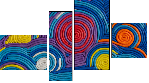 plasticine pictures - Obraz czteroczęściowy, Fortyk