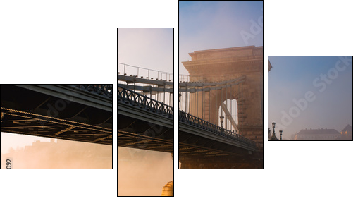 Budapest chain bridge - Obraz czteroczęściowy, Fortyk