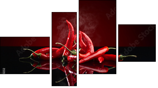  red chilli pepper - Obraz czteroczęściowy, Fortyk