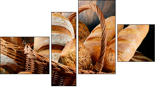 Chleb z pełnych ziaren zbóż - Obraz czteroczęściowy, Fortyk