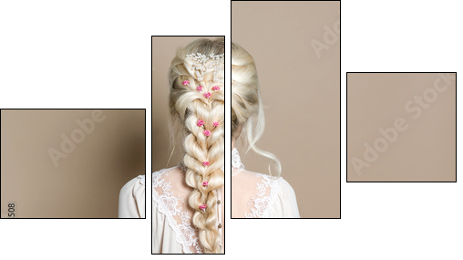NatÃ¼rliches romantisches Make-up und Styling fÃ¼r eine Hochzeit - Obraz czteroczęściowy, Fortyk