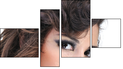 Face of woman with bright  make-up  - Obraz czteroczęściowy, Fortyk