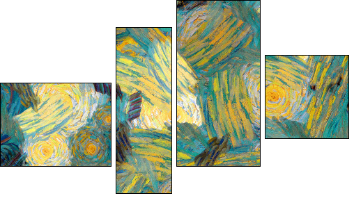 Varicoloured texture from oil paints - Obraz czteroczęściowy, Fortyk