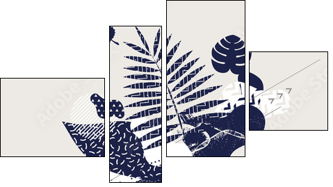 Abstract floral background - Obraz czteroczęściowy, Fortyk