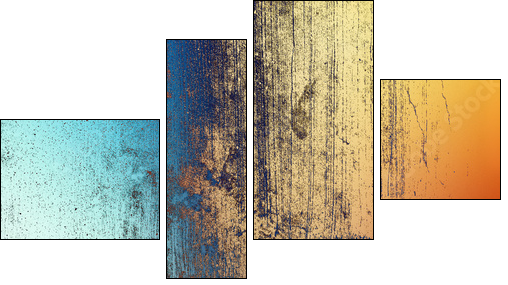 Blue and orange abstract background illustration - Obraz czteroczęściowy, Fortyk
