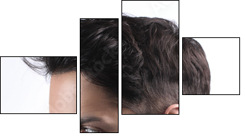 Side view portrait of  stylish young man wth a modern hairstyle  - Obraz czteroczęściowy, Fortyk