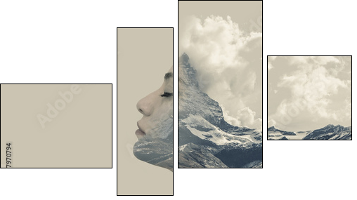 Double exposure effects for women - Obraz czteroczęściowy, Fortyk