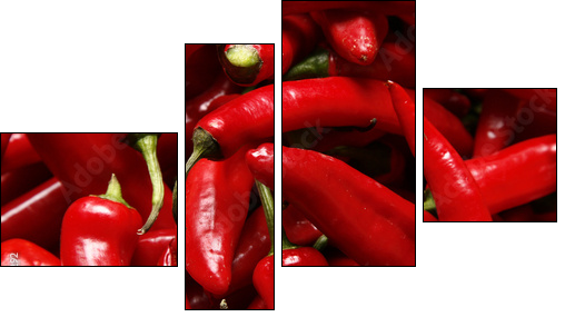 Red hot chilli peppers – papryka chilli na ścianie
 - Obraz czteroczęściowy, Fortyk