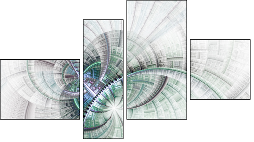 Clocwork fractal texture, digital artwork for creative graphic design - Obraz czteroczęściowy, Fortyk