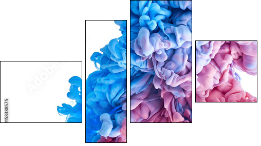 Color drop in water - Obraz czteroczęściowy, Fortyk