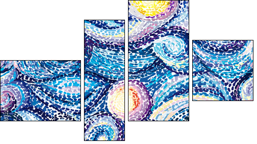 Van Gogh background - Obraz czteroczęściowy, Fortyk
