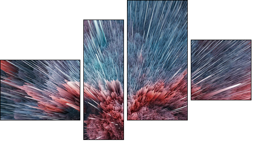 Colorful galaxy abstract cosmic background. Shiny fantasy universe. Deep cosmos. Infinity exploration. 3d illustration - Obraz czteroczęściowy, Fortyk