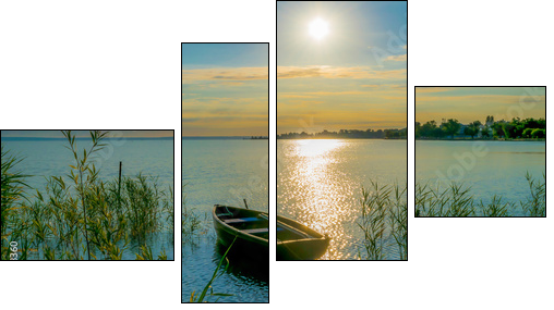 Samotna łódka i wieczorne jezioro
 - Obraz czteroczęściowy, Fortyk