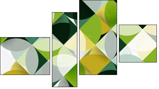 Modern geometrical abstract background circles - Obraz czteroczęściowy, Fortyk