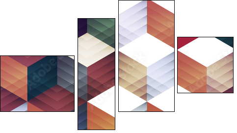 abstract geometric background. - Obraz czteroczęściowy, Fortyk