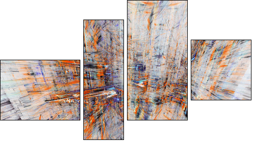 Abstract cyber city, futuristic concept - Obraz czteroczęściowy, Fortyk