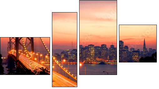 Złote bramy San Francisco 
 - Obraz czteroczęściowy, Fortyk