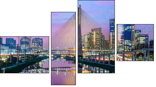 Sao Paulo Sunset Landscape - Brazil - Obraz czteroczęściowy, Fortyk