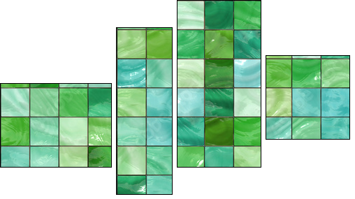 Malowana mozaika – szaleństwo zieleni na ścianie
 - Obraz czteroczęściowy, Fortyk