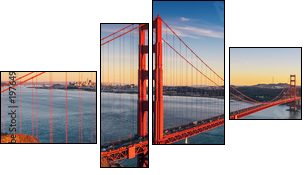 Golden Gate bridge, San Francisco California - Obraz czteroczęściowy, Fortyk
