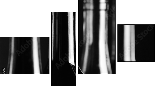 Szklane butelki – modny minimalizm - Obraz czteroczęściowy, Fortyk