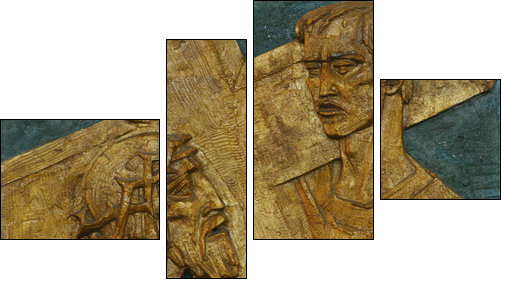 Simon of Cyrene carries the cross  - Obraz czteroczęściowy, Fortyk