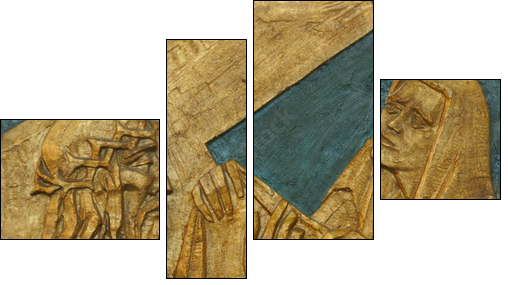 Veronica wipes the face of Jesus  - Obraz czteroczęściowy, Fortyk