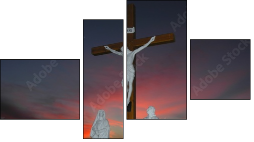 jesus on the cross  - Obraz czteroczęściowy, Fortyk