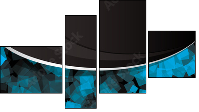 Abstract_black_and_blue_background  - Obraz czteroczęściowy, Fortyk