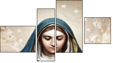 Medieval Madonna Painting  - Obraz czteroczęściowy, Fortyk