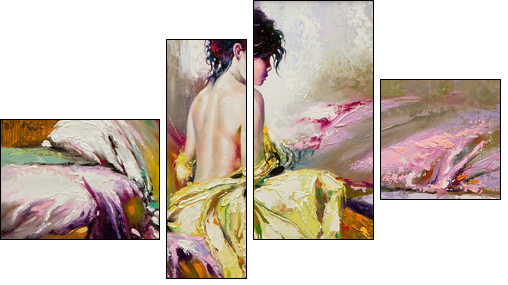 Portrait of the nude girl  - Obraz czteroczęściowy, Fortyk