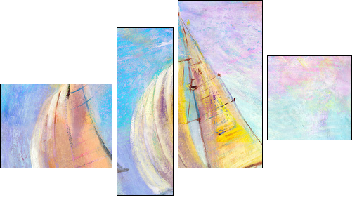 Sailing regatta  - Obraz czteroczęściowy, Fortyk