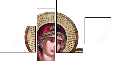 russian icon of 19th century, Virgin Mary and Jesus  - Obraz czteroczęściowy, Fortyk