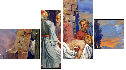 Jesus is laid in the tomb  - Obraz czteroczęściowy, Fortyk