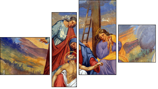 Jesus' body is removed from the cross  - Obraz czteroczęściowy, Fortyk