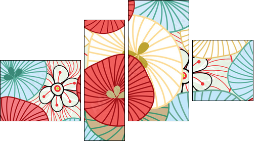 Kwiaty jak parasolki
 - Obraz czteroczęściowy, Fortyk