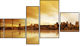 Panorama Seattle w pełnym słońcu 
 - Obraz czteroczęściowy, Fortyk